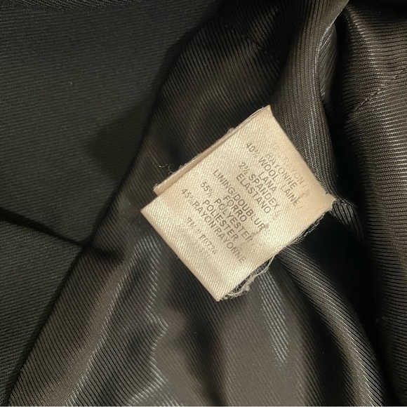 Vintage Black Structured Wool Rayon Blazer with Hand Stitching - XS/S - Picture 9 of 9